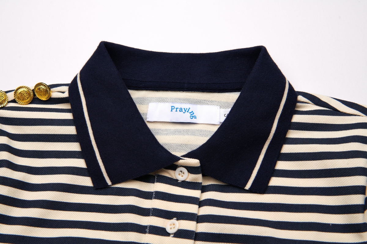 Striped Marching Band Women's Polo