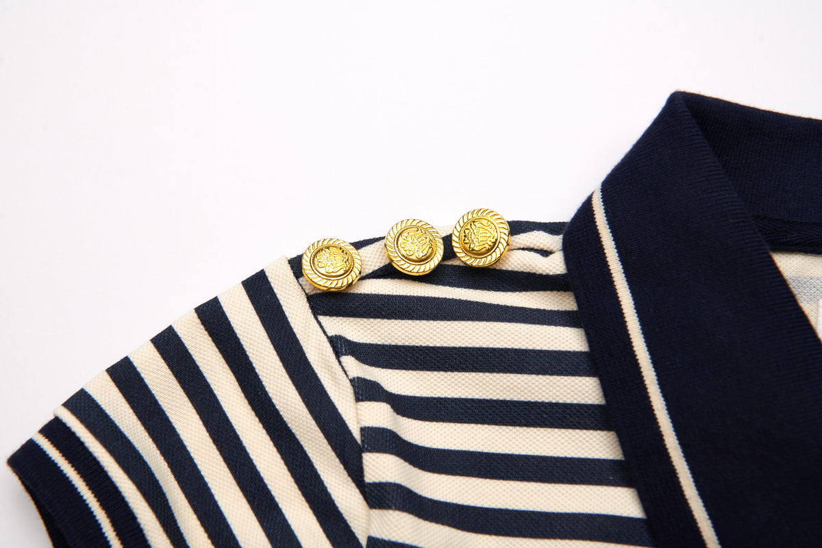 Striped Marching Band Women's Polo