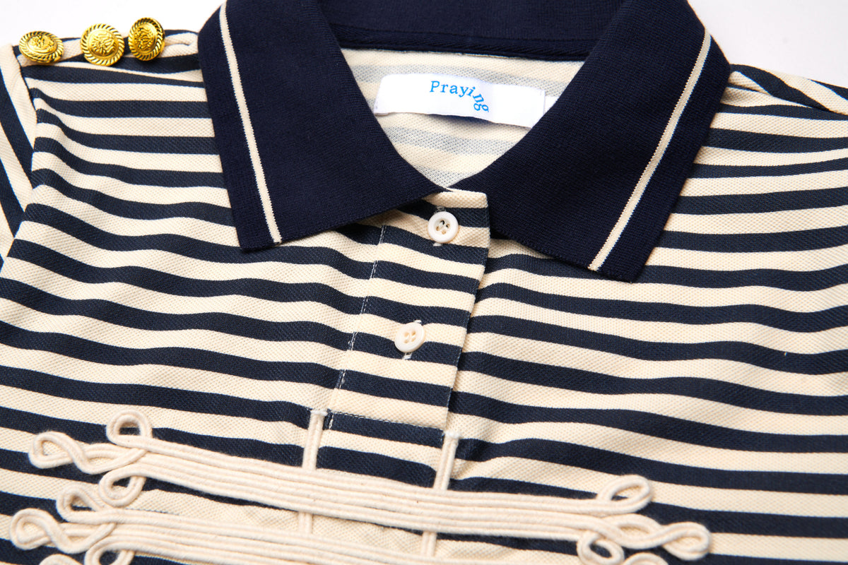 Striped Marching Band Women's Polo