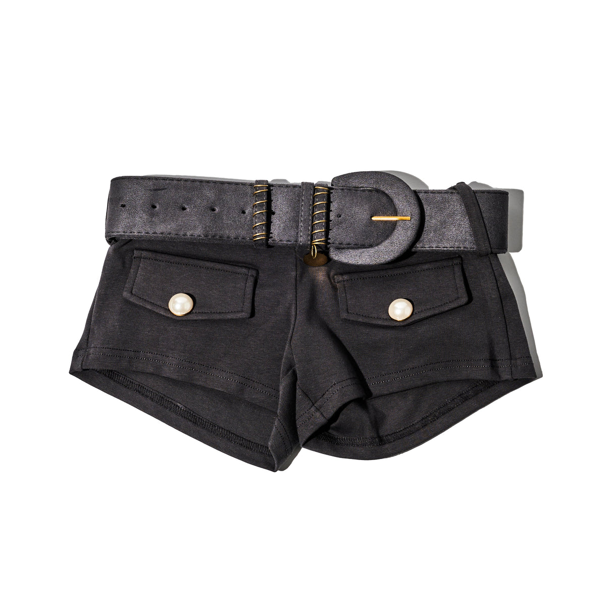 Belted Short Shorts Grey