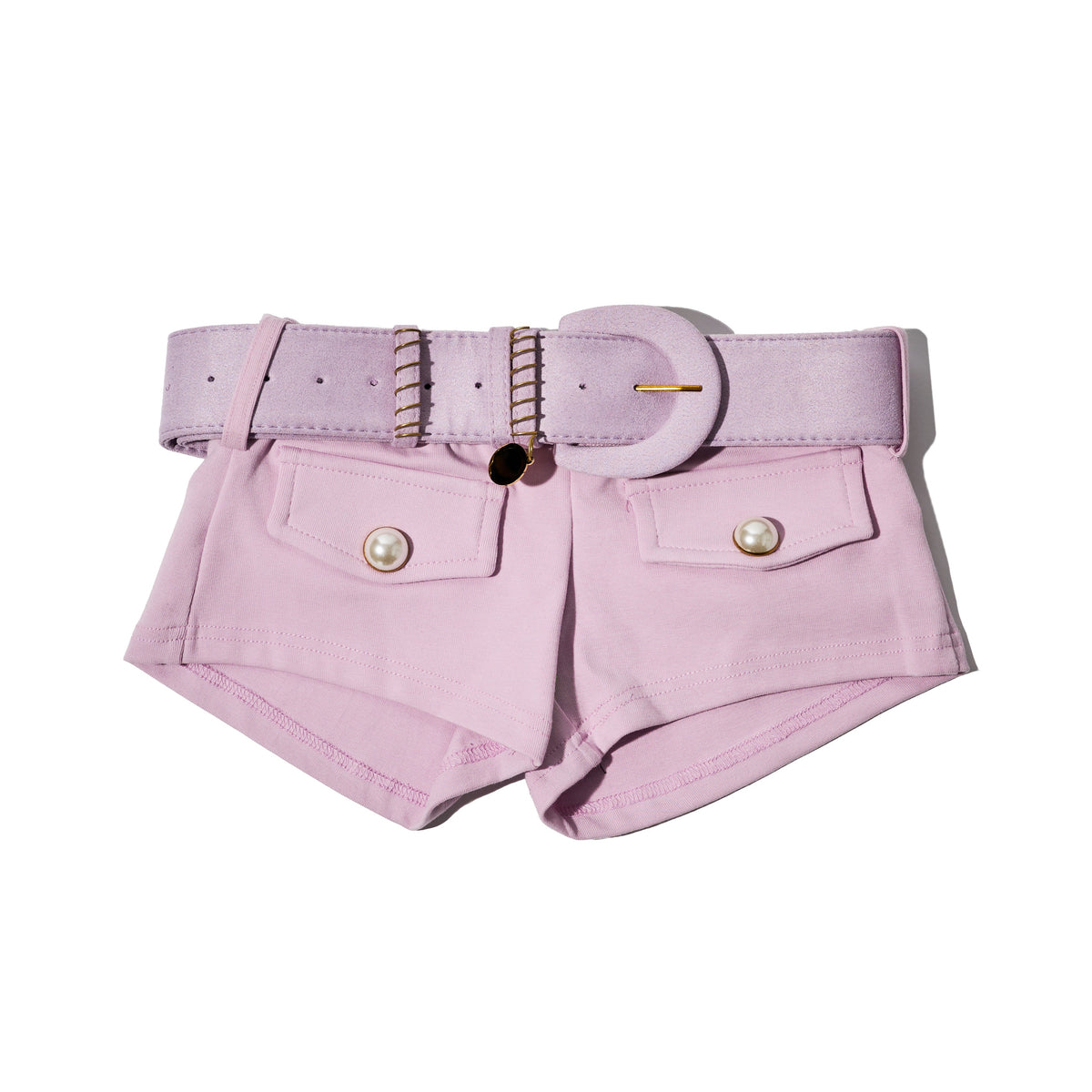 Belted Short Shorts Pink