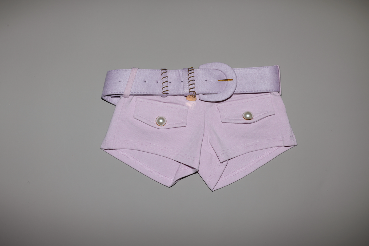Belted Short Shorts Pink