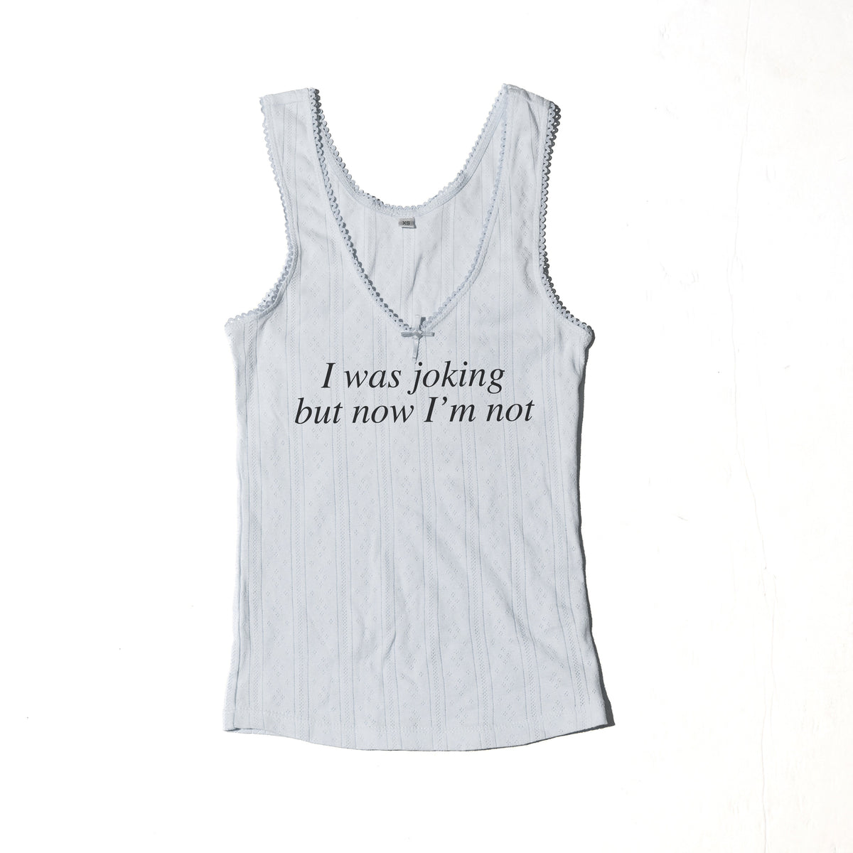 Not Joking Pointelle Tank Top