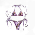 Sequin Music Stripe Bikini Top